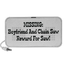 Missing Boyfriend And Chainsaw Reward For Saw iPod Speaker