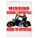 Missing Husband And Motorcycle Reward For Motor Greeting Cards
