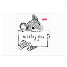 Missing you greeting card business card template