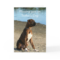 Missing you on Father's Day boxer greeting card