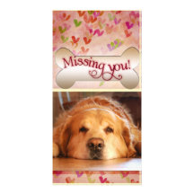 Missing you on Valentine's day photo template Photo Card
