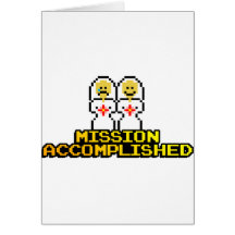 "Mission Accomplished" Marriage (Lesbian, 8-bit) Greeting Card
