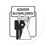 "Mission Accomplished" Marriage stickers