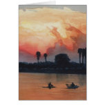 "Mission Beach" Sunset on Water Greeting Card