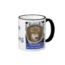 Mission d'animal d'orang-outan mugs à café