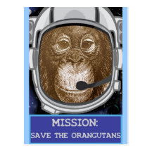 Mission d'astronaute d'orang-outan cartes postales