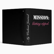 "Mission: Getting Ripped" Women's Workout Journal Vinyl Binders