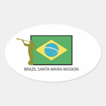 MISSION LDS DU BRÉSIL SANTA MARIA AUTOCOLLANTS OVALES