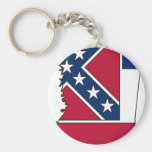 Mississippi Flag Map Keychain