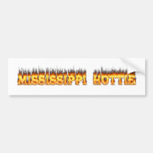 Mississippi hottie fire and flames bumper stickers