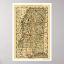 Mississippi Railroad Map 1888