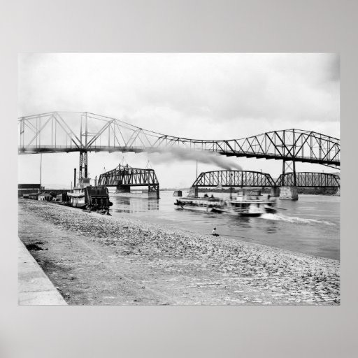 Mississippi River at Winona: 1880 Print