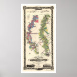 Mississippi River Map 1858 posters