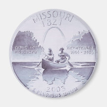 Missouri Quarter Original Artwork Fridge Magnet