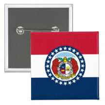 Missouri State Flag Pinback Button