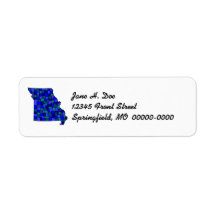 Missouri State Map Shape MO Return Address Label