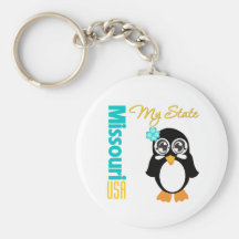 Missouri USA Penguin Key Chains