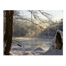 Mist and ice at Calver Weir Post Card