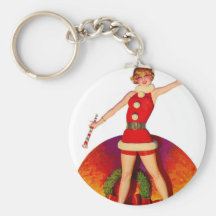 Mistletoe Pinup Girl Keychains