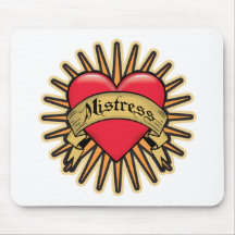 Mistress Heart Tattoo Mouse Pads
