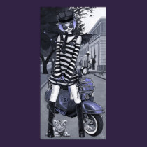 Misty Mod Moped Scooter Urban Fairy Art Poster posters