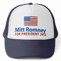Mitt Romney American Flag Mesh Hat