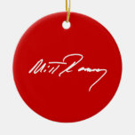 MITT ROMNEY AUTOGRAPH WHITE.png Christmas Tree Ornament