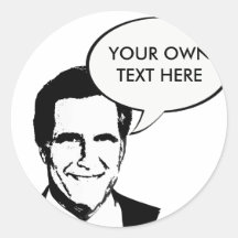 Mitt Romney bw Round Sticker