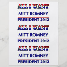 Mitt Romney For President 2012 Personalized Flyer