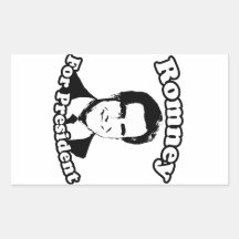 MITT ROMNEY FOR PRESIDENT 2 RECTANGULAR STICKER