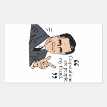Mitt Romney Quotes colour Rectangular Sticker