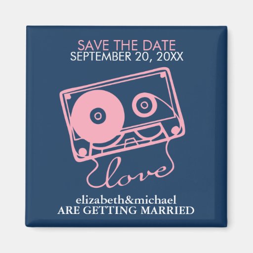 Mix tape of Love Save the Date Announcements Magnets