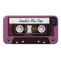 Mix Tape Personalized Pink iPhone 4 Case-Mate Cases