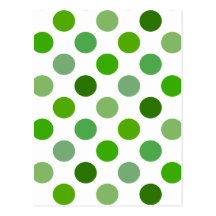 Mixed Greens Polka Dots Postcards