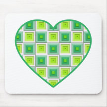Mixed Greens Squares Heart Mousepads