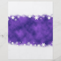 MIXED PURPLE SWIRLS WHITE SNOWFLAKES SATIN WINTER FLYER