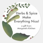 Mixed savory herbs gift tag stickers, Herbs & S...