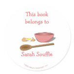 Mixing Bowl Customized Cookbook Bookplate Sticker