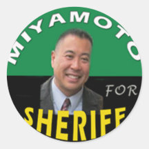 Miyamoto pour les autocollants ronds de shérif de 