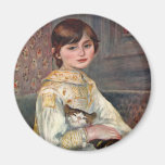 Mlle. Julie Manet avec le chat Aimants Pour Réfrigérateur