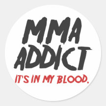 MMA addict Round Stickers