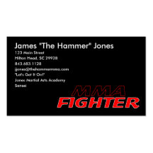MMA FIGHTER BUSINESS CARD