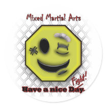 MMA Smile, Have a NIce Day/Fight Round Sticker