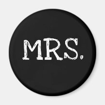 Mme blanche des textes de jeune mariée aimant pour réfrigérateur