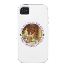 Mme Claus et elfes font des biscuits cuire au four Coques iPhone 4