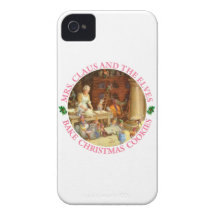 Mme Claus et les elfes font des biscuits cuire au  Coques Case-Mate iPhone 4