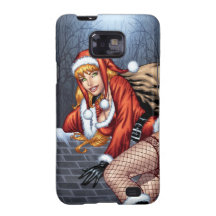 Mme Claus On The Rooftop fournissant des présents  Coque Galaxy S2