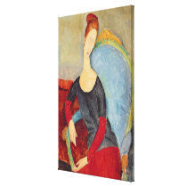 Mme Hebuterne in a Blue Chair, 1918 Stretched Canvas Print
