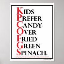 Mnemonic: Kids Prefer Candy - Poster