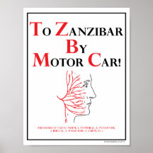 Mnemonic: To Zanzibar By Motor Car Posters